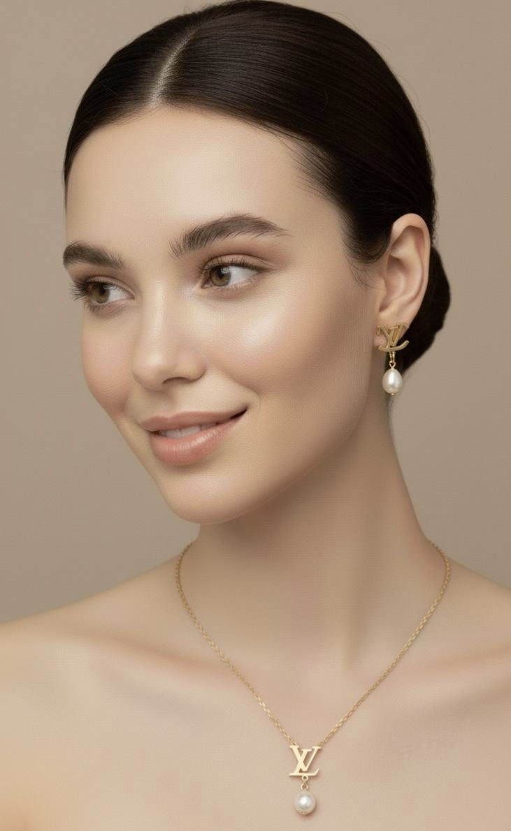 طقم LV مع الؤلؤ