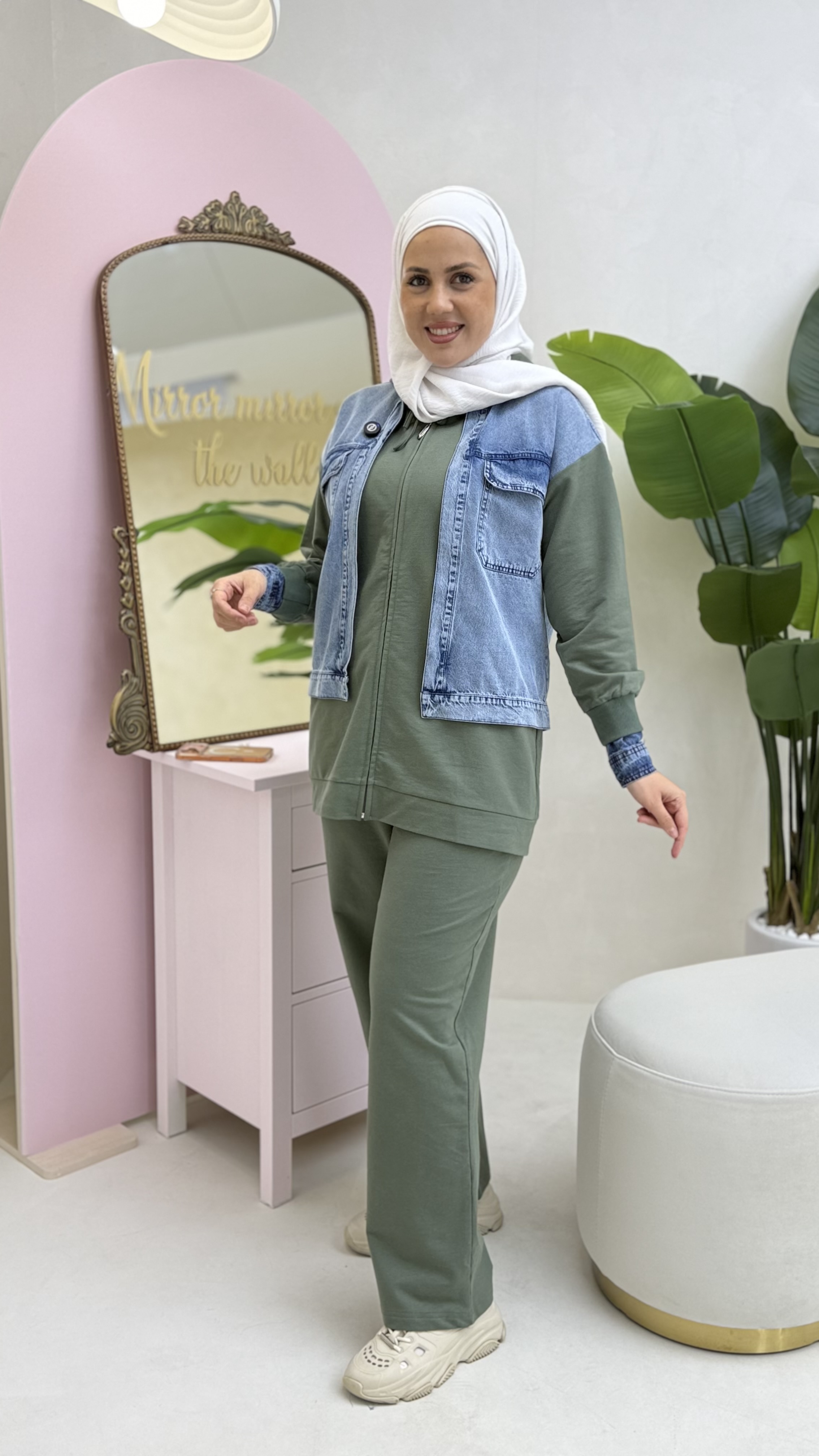 طقم القطن مع الجينز من ديدي ستايل